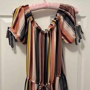 Striped Off the Shoulder Jumpsuit